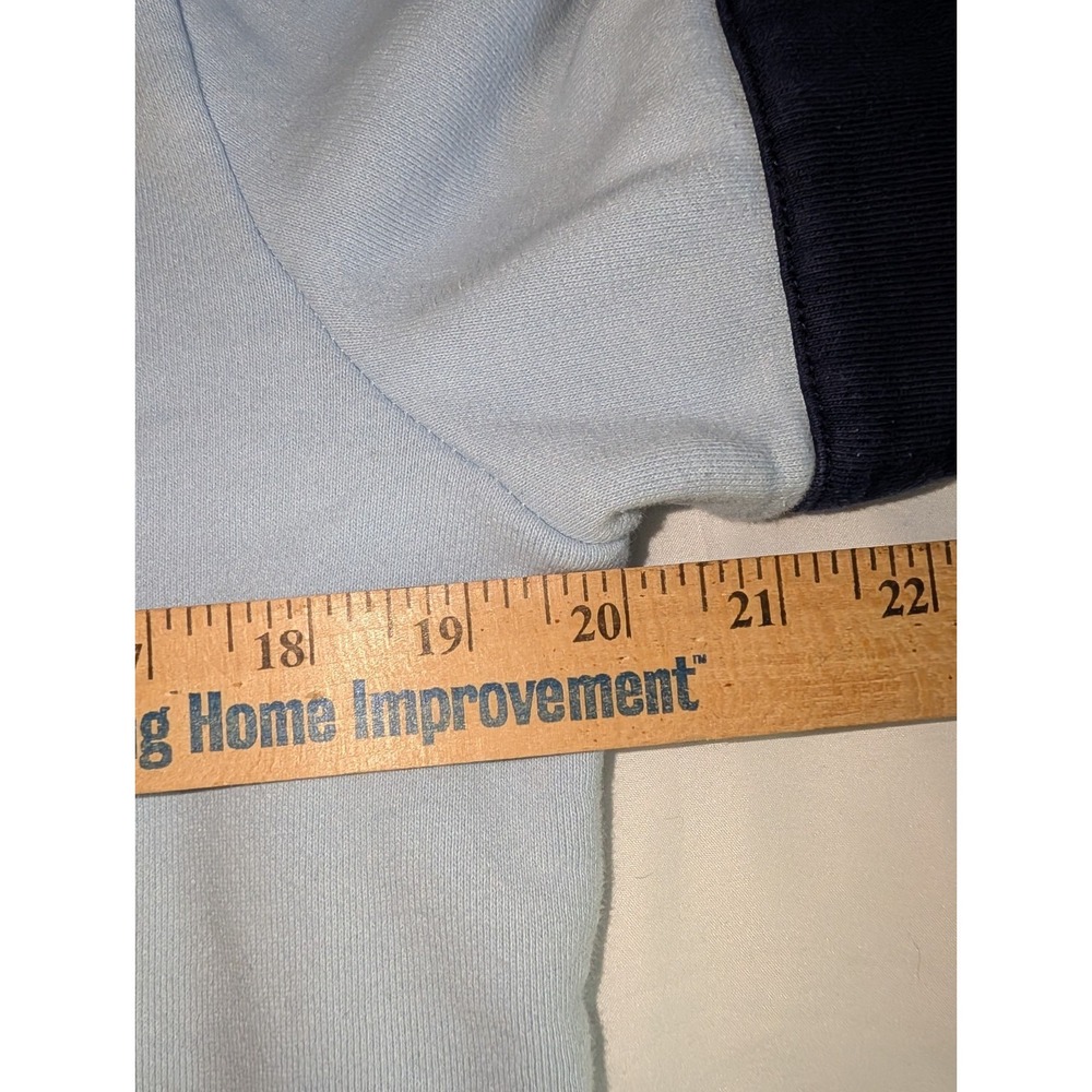 Vintage Fila Women's Large Light Blue Crewneck Sweatshirt With Stripes On Sleeve - Picture 5 of 6